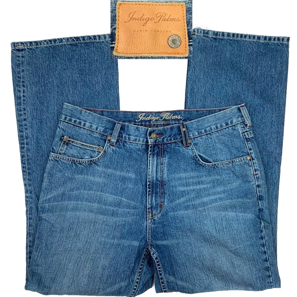 Vintage Tommy Bahama Indigo Palms Men's Bootcut Medium Wash Jeans 38/32